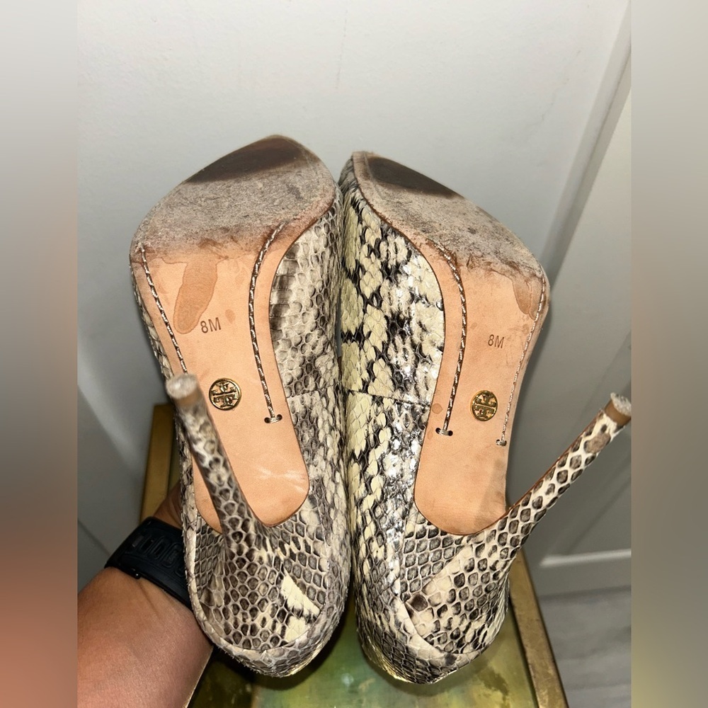 Tory Burch Cecilia Snakeskin Pumps - Picture 6 of 9